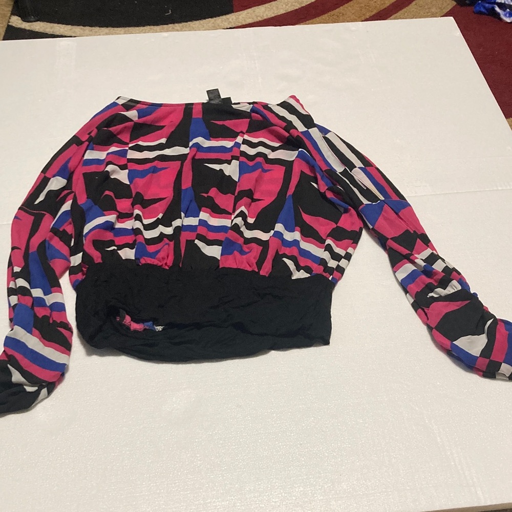 Ashley Stewart Multicolor Patterned Top